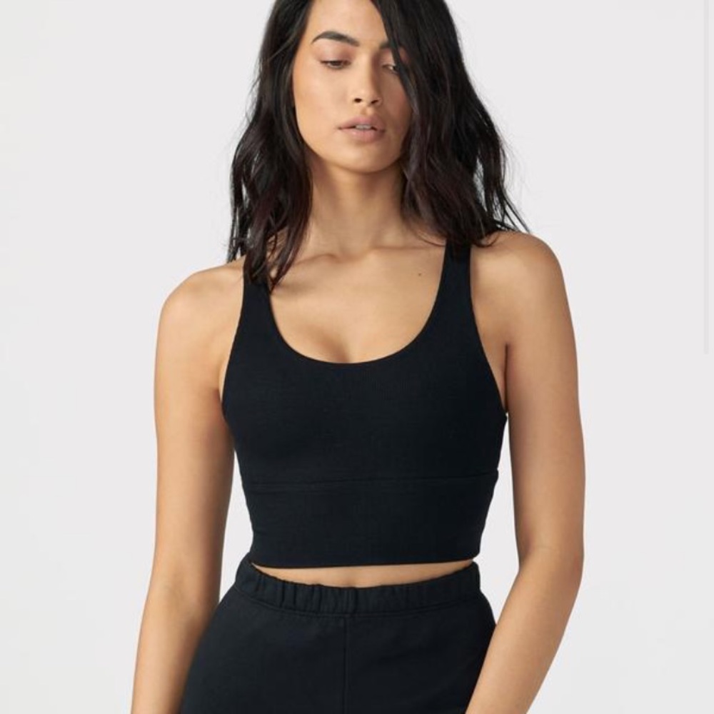 Joah brown varsity tank bra in color black flexrib